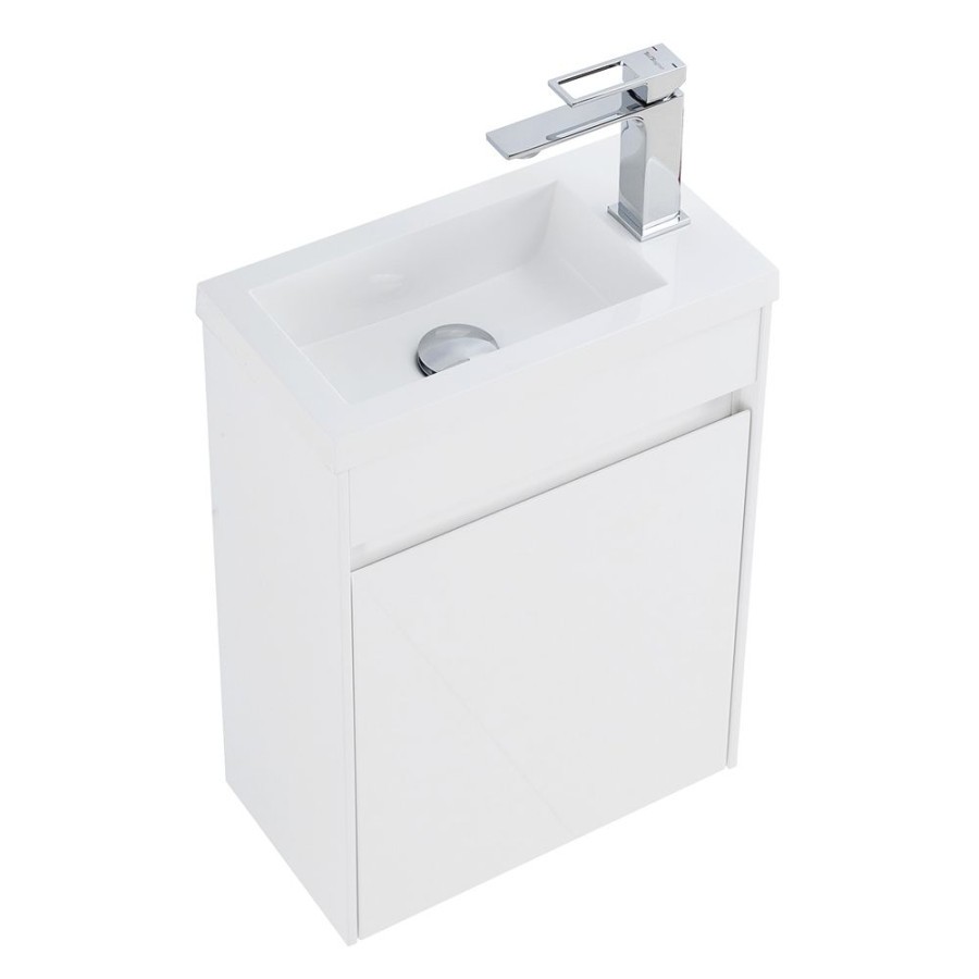 Тумба под раковину BelBagno Pietra Mini 40 PIETRA MINI-400-1A-SO-BL-L подвесная Bianco Lucido