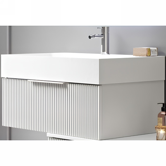 Тумба под раковину Cezares Premium Plisse 70 подвесная 55416 Bianco opaco белая матовая