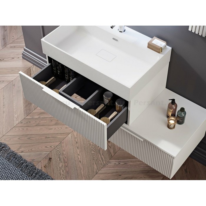 Тумба под раковину Cezares Premium Plisse 70 подвесная 55416 Bianco opaco белая матовая