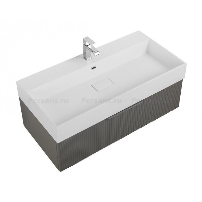Тумба под раковину Cezares Premium Plisse 90 подвесная 55424 Grigio nuvola серая