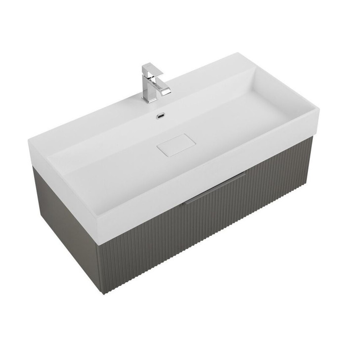 Тумба под раковину Cezares Premium Plisse 90 подвесная 55424 Grigio nuvola серая