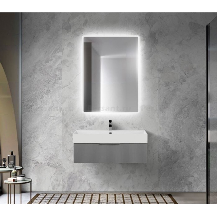 Тумба под раковину Cezares Premium Plisse 90 подвесная 55424 Grigio nuvola серая