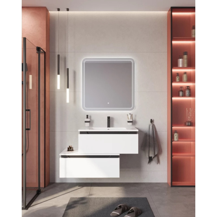 Тумба под раковину Cezares Slider 80 подвесная Bianco opaco SLIDER-800-1C-SO-BO