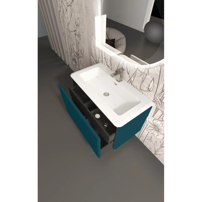 Тумба под раковину Cezares Stylus 94 см 55228 подвесная Blu Petrolio