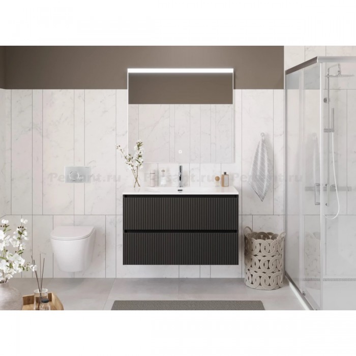Тумба под раковину BelBagno Uno 100 UNO-1000-2C-SO-GSO подвесная, темно-серая матовая