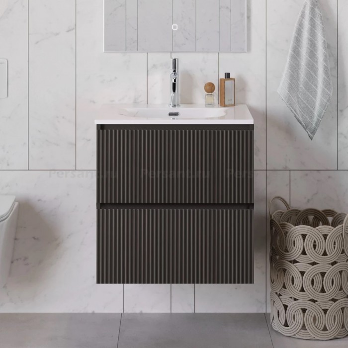 Тумба под раковину BelBagno Uno 60 UNO-600-2C-SO-GSO подвесная, темно-серая матовая