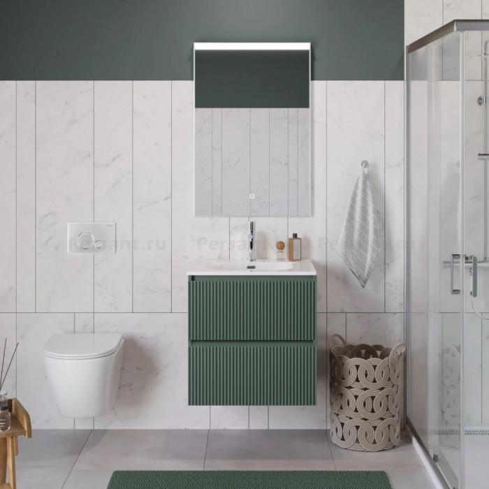 Тумба под раковину BelBagno Uno 60 UNO-600-2C-SO-VO подвесная, зеленая матовая