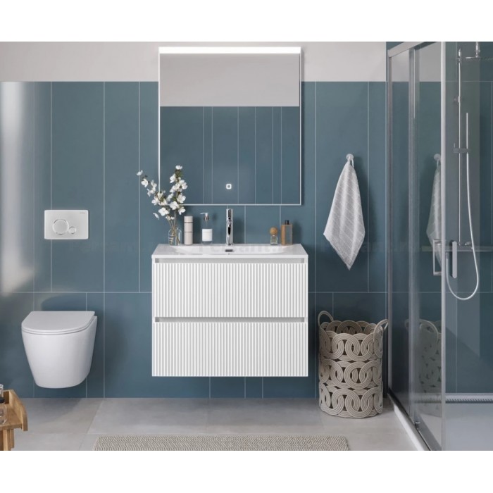 Тумба под раковину BelBagno Uno 80 UNO-800-2C-SO-BO подвесная, белая матовая