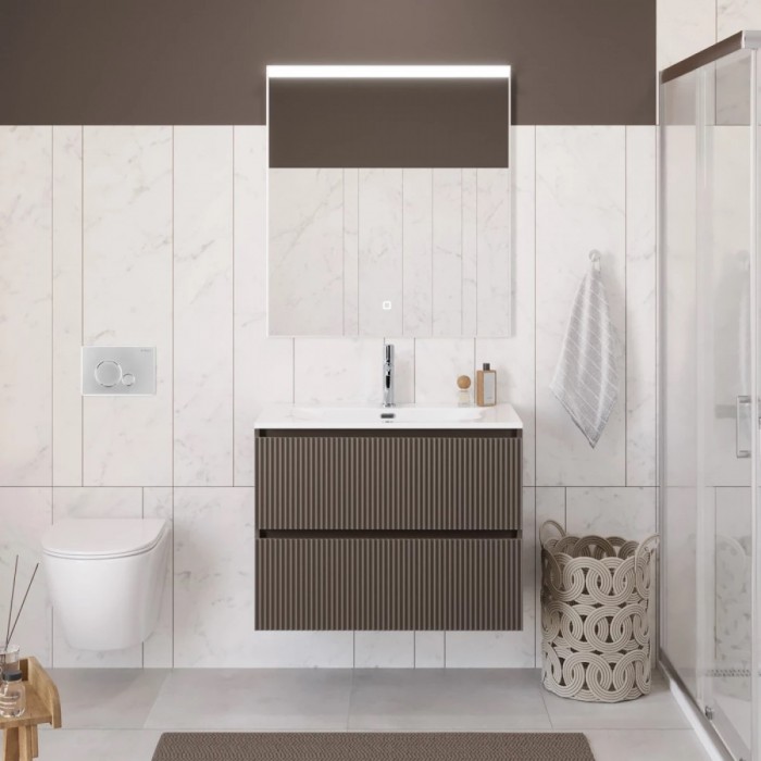 Тумба под раковину BelBagno Uno 80 UNO-800-2C-SO-CO подвесная, бежевая матовая