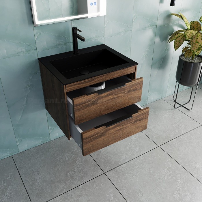 Тумба под раковину Vincea Chiara 2D 60 VMC-2C2600CO дуб чарльстон, подвесная