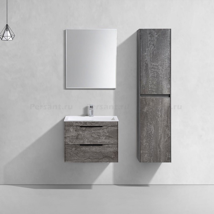 Тумба под раковину Vincea Chiara 2D 60 VMC-2C2600GS серый камень, подвесная