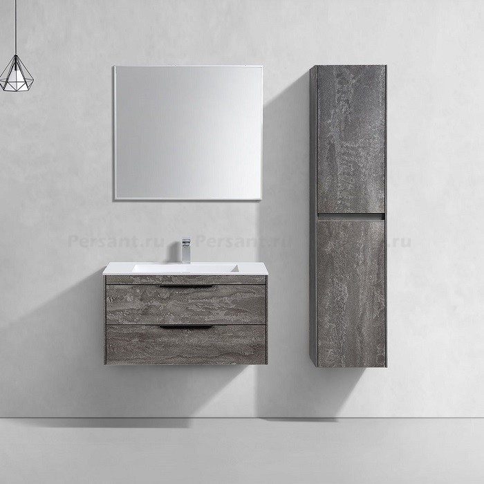 Тумба под раковину Vincea Chiara 2D 80 VMC-2C2800GS серый камень, подвесная