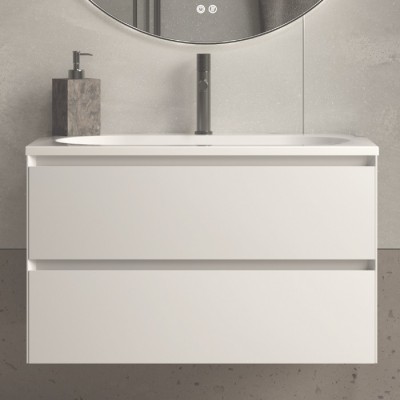 Тумба под раковину Vincea Luka Soft-Touch 80 VMC-2L800MW белая матовая, подвесная