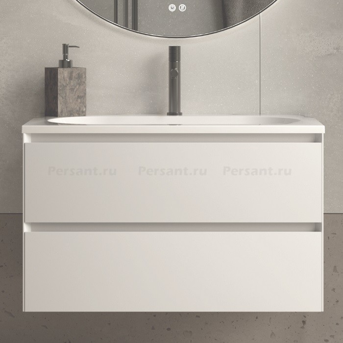 Тумба под раковину Vincea Luka Soft-Touch 80 VMC-2L800MW белая матовая, подвесная