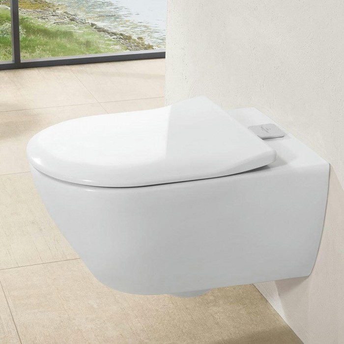 Подвесной унитаз Villeroy&Boch Subway 2.0 безободковый с системой ViFresh 5614A1R1 Ceramic Plus