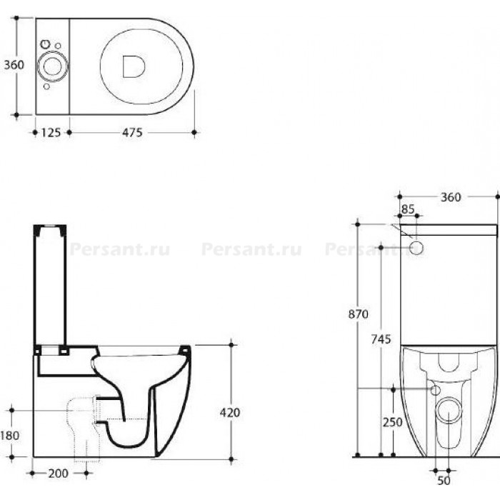 Напольный унитаз с бачком KERASAN Flo 311701