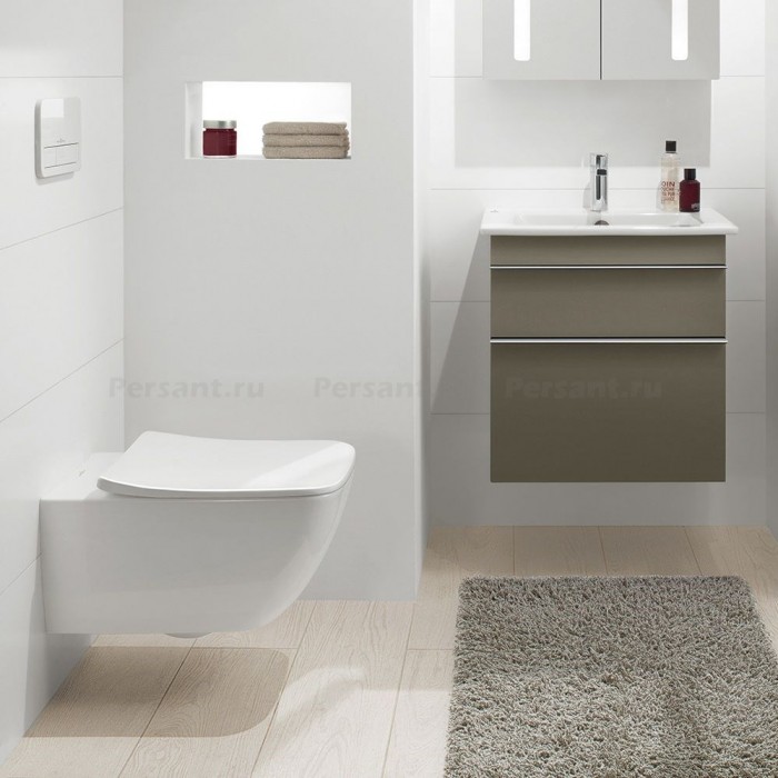 Подвесной унитаз Villeroy&Boch Venticello безободковый Ceramic Plus 4611R0R1