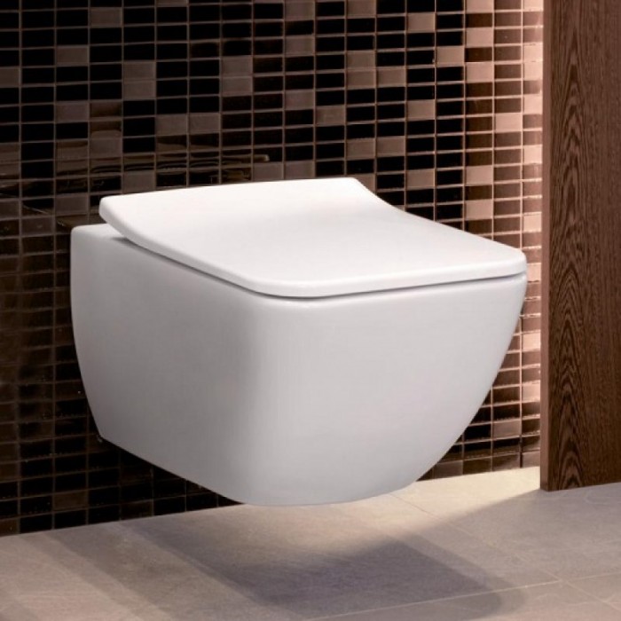 Подвесной унитаз Villeroy&Boch Venticello безободковый с сиденьем микролифт 4611RL01