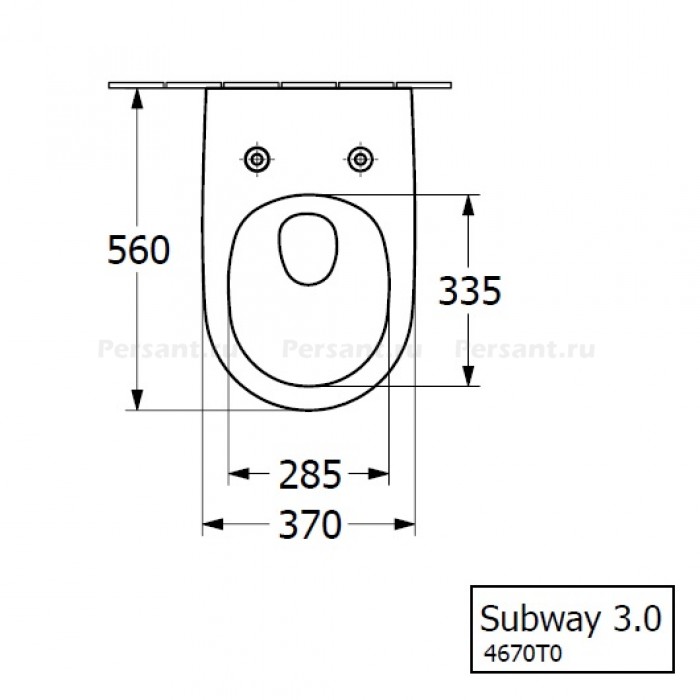 Подвесной унитаз Villeroy&Boch Subway 3.0 4670TS01 смыв "торнадо", с сиденьем микролифт