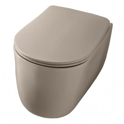 Подвесной унитаз Kerasan Nolita безободковый 531481 Nocciola mat