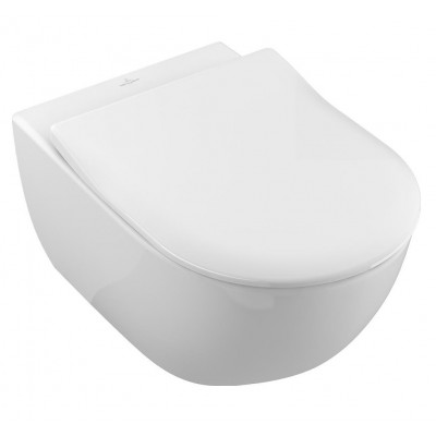 Подвесной унитаз Villeroy&Boch Subway 2.0 безободковый с сиденьем микролифт 5614R201
