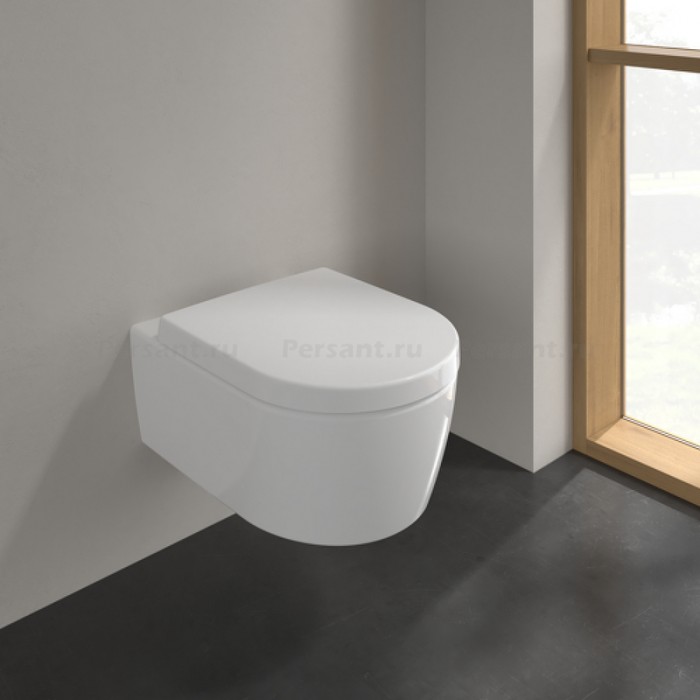 Подвесной унитаз Villeroy&Boch Avento безободковый с сиденьем микролифт 5656HR01