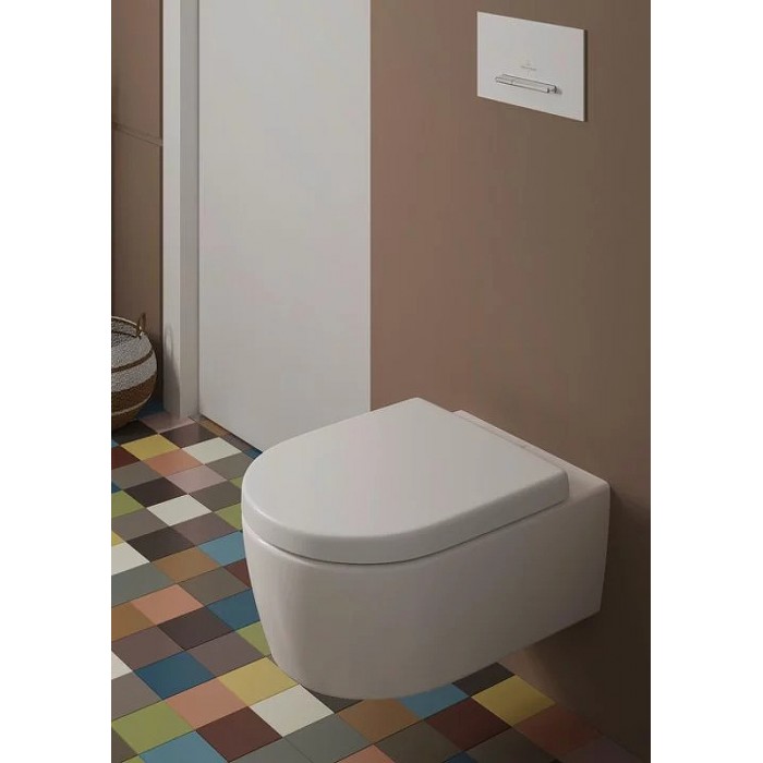 Подвесной унитаз Villeroy&Boch Avento безободковый с сиденьем микролифт 5656HR01