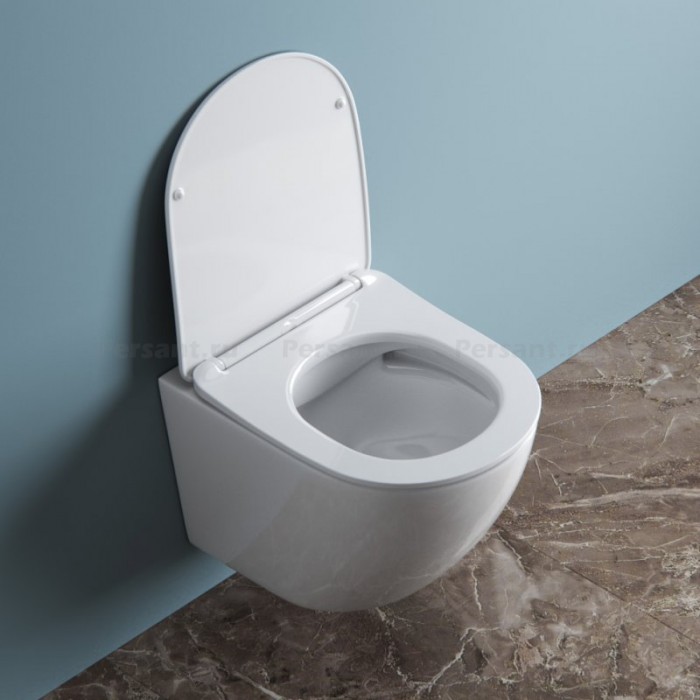Подвесной унитаз BelBagno Uno BB3105CHR/SC безободковый с сиденьем