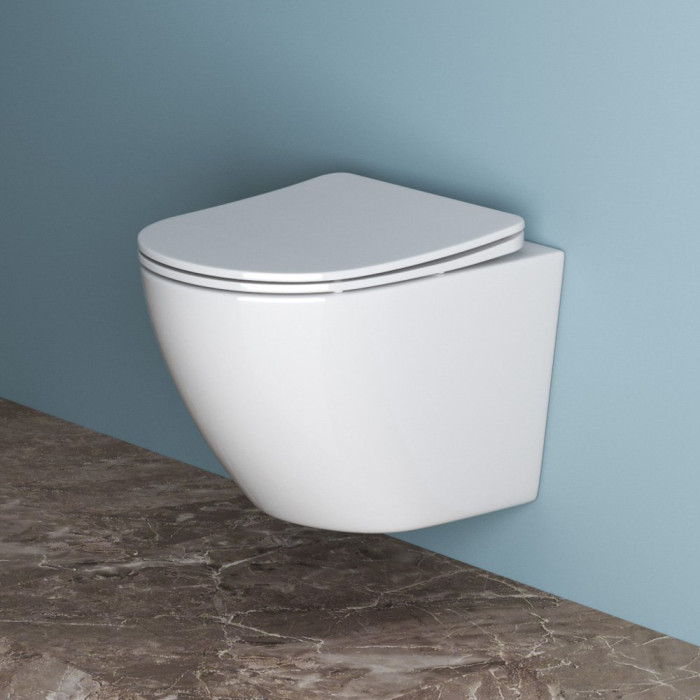 Подвесной унитаз BelBagno Uno BB3105CHR/SC безободковый с сиденьем
