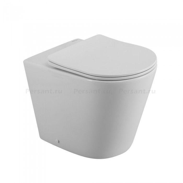 Приставной унитаз BelBagno Flay-R BB1003CBR/SC безободковый с сиденьем