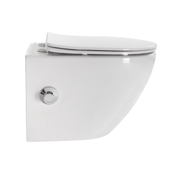 Подвесной унитаз Belbagno Uno BB3105CHR-BS/SC с функцией биде