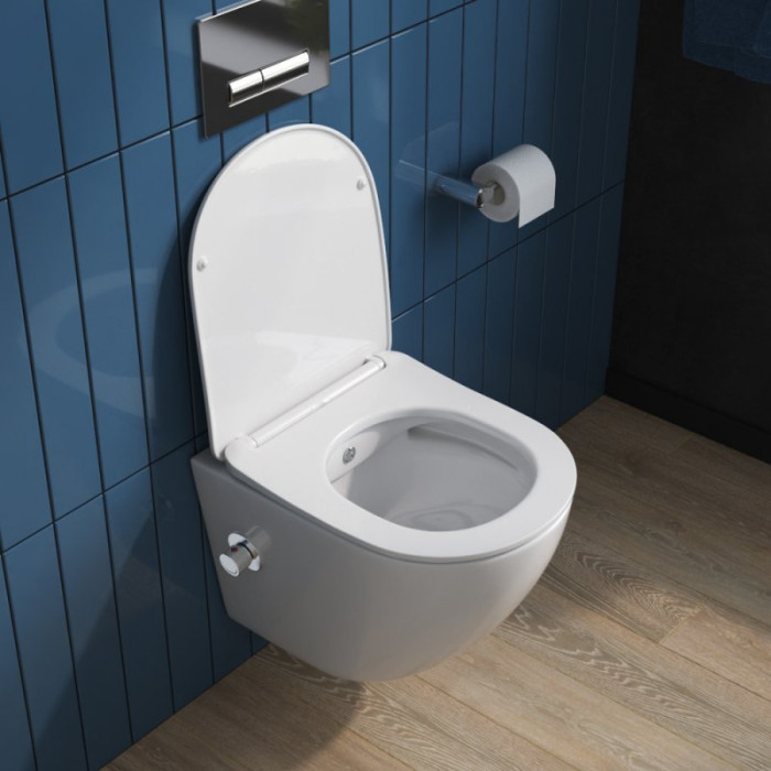 Подвесной унитаз Belbagno Uno BB3105CHR-BS/SC с функцией биде