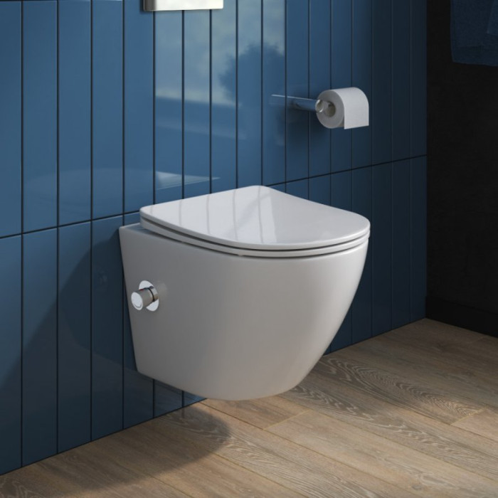 Подвесной унитаз Belbagno Uno BB3105CHR-BS/SC с функцией биде