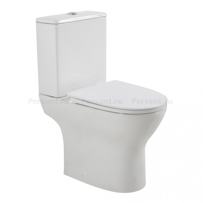 Напольный унитаз BelBagno Lounge безободковый, с сиденьем микролифт BB045CPR/SC+BB045T
