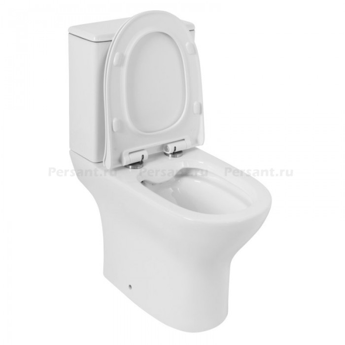 Напольный унитаз BelBagno Lounge безободковый, с сиденьем микролифт BB045CPR/SC+BB045T