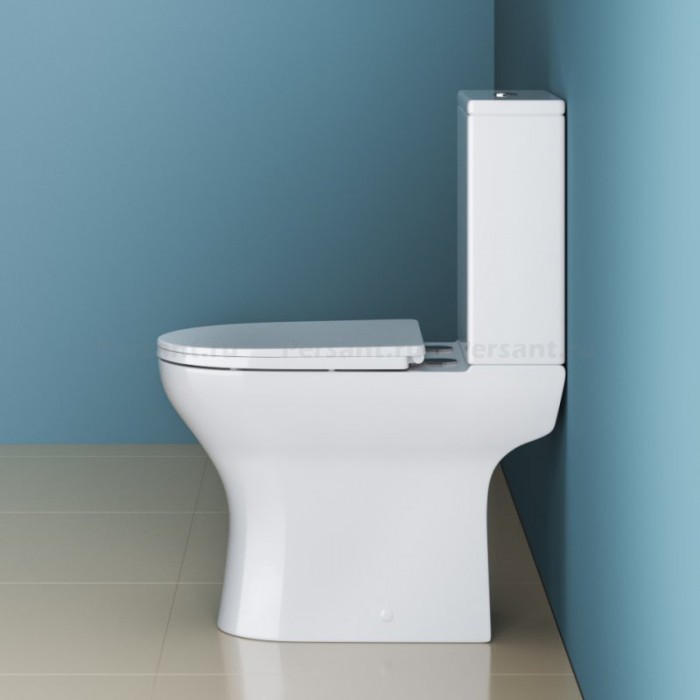 Напольный унитаз BelBagno Lounge безободковый, с сиденьем микролифт BB045CPR/SC+BB045T