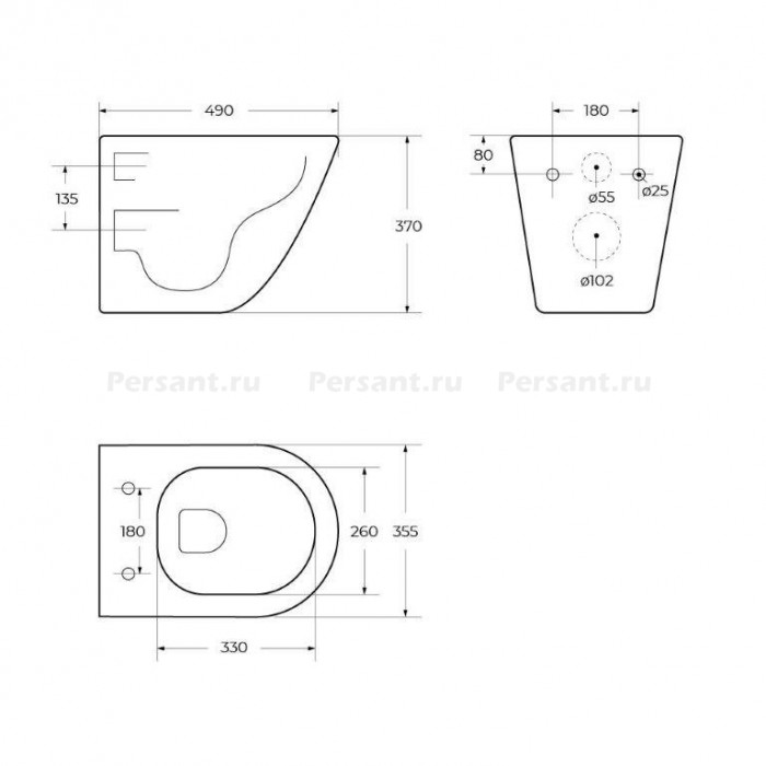 Подвесной унитаз BelBagno Sfera-R BB046CHR безободковый