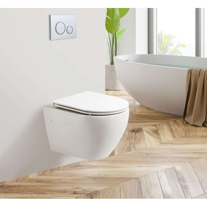 Подвесной унитаз BelBagno Sfera-Tor BB046CH-TOR/SC торнадо с сиденьем