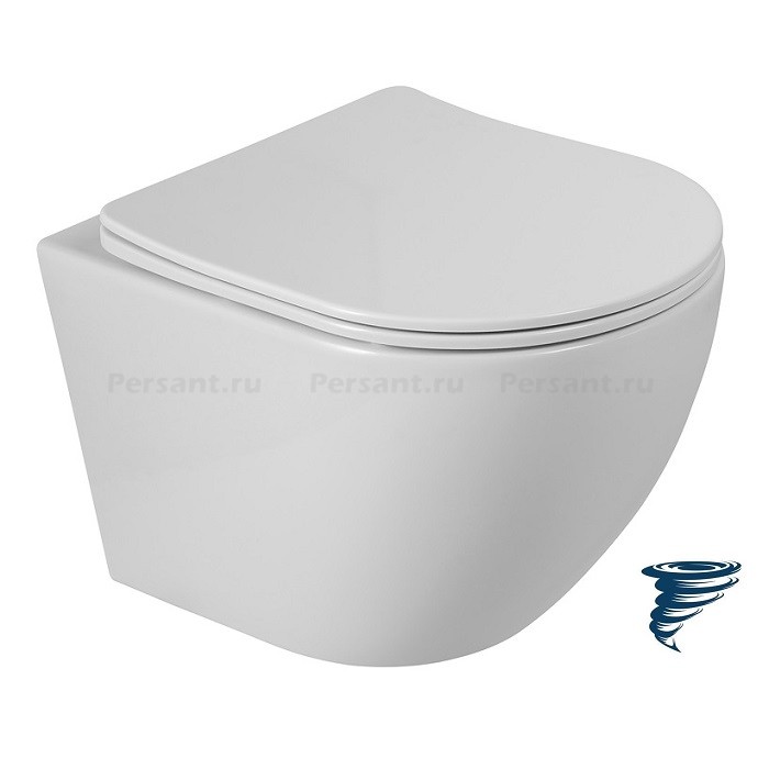 Подвесной унитаз BelBagno Sfera-Tor BB046CH-TOR/SC торнадо с сиденьем