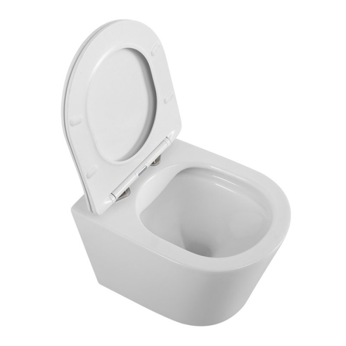 Подвесной унитаз Belbagno Flay-R BB053CHR/SC безободковый с сиденьем