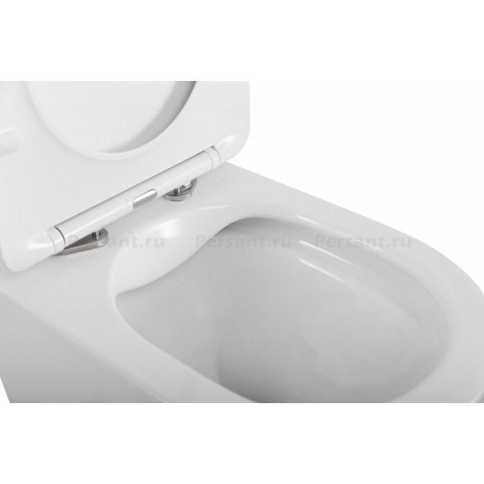 Подвесной унитаз Belbagno Flay-R BB053CHR/SC безободковый с сиденьем