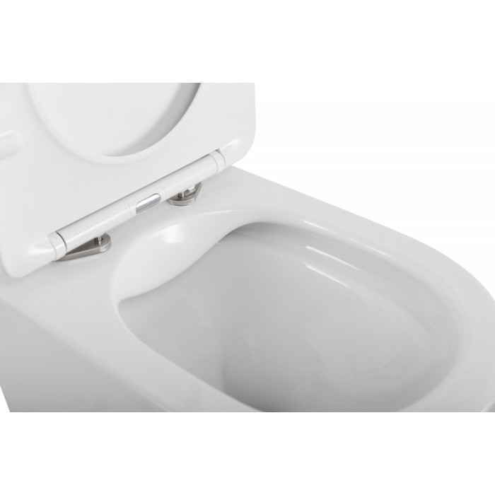 Подвесной унитаз Belbagno Flay-R BB053CHR/SC безободковый с сиденьем
