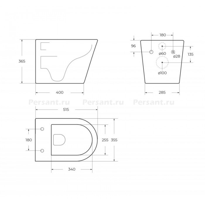 Подвесной унитаз BelBagno Flay-R BB053CHR безободковый