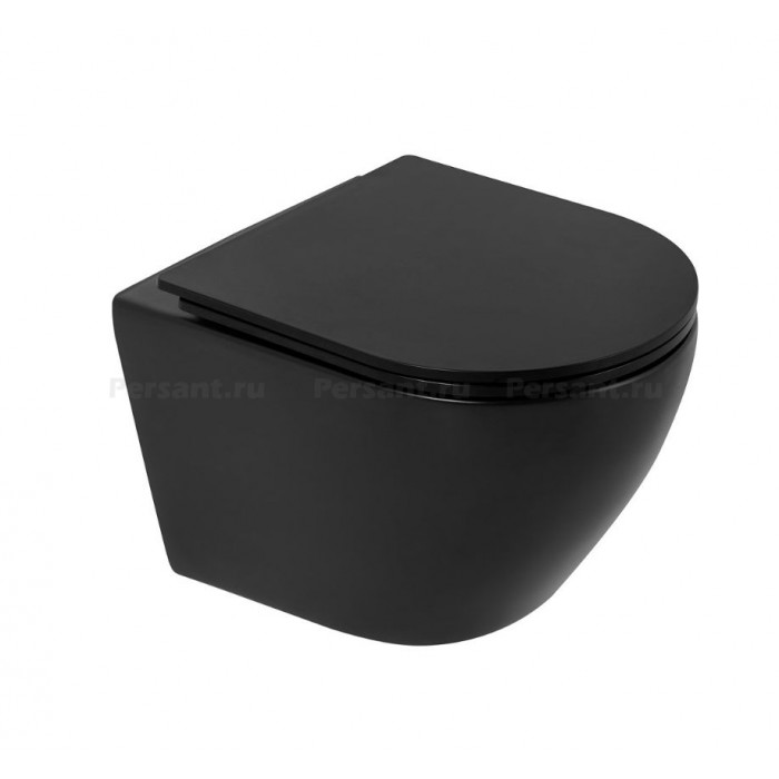 Подвесной унитаз Belbagno Colorato BB062CHR-MB черный безободковый