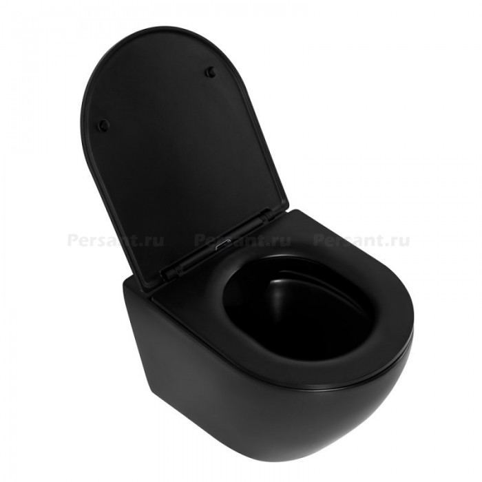 Подвесной унитаз Belbagno Colorato BB062CHR-MB черный безободковый