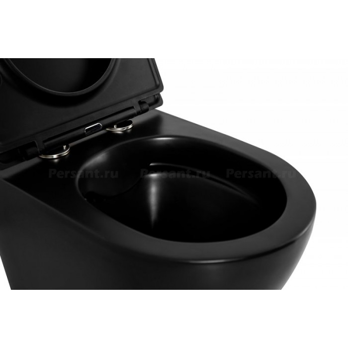 Подвесной унитаз Belbagno Colorato BB062CHR-MB черный безободковый