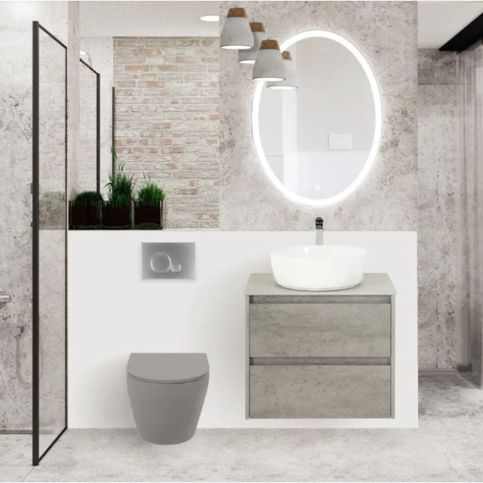 Подвесной унитаз Belbagno Colorato BB062CHR-GR серый безободковый