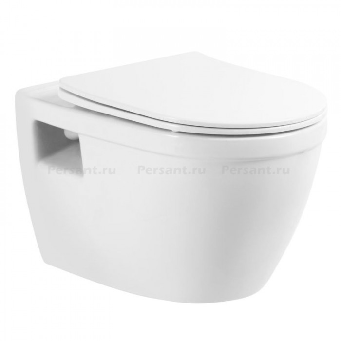 Подвесной унитаз BelBagno LOTO безободковый с сиденьем микролифт BB070CHR/SC
