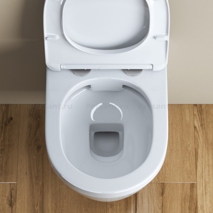 Подвесной унитаз BelBagno LOTO безободковый с сиденьем микролифт BB070CHR/SC