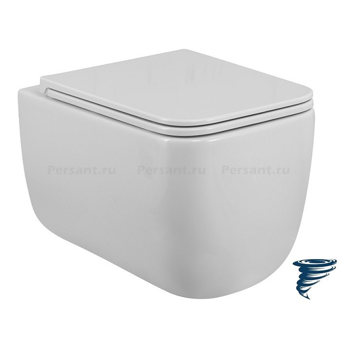 Подвесной унитаз Belbagno Luce BB076CH-TOR/SC торнадо безободковый с сиденьем